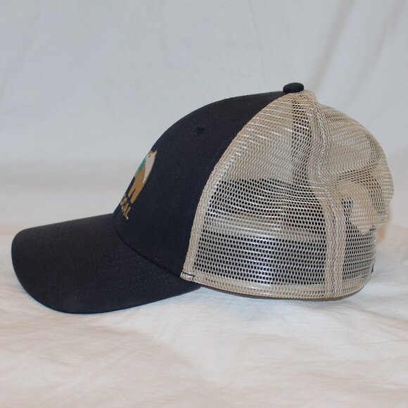 Patagonia Eat Local Upstream Bear Navy/Tan Trucker/Baseball Hat Snapback - Picture 3 of 9